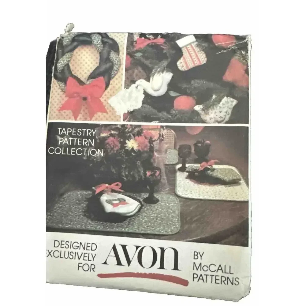Uncut McCall's Avon Christmas Holiday Ornaments and Tapestry Pattern Collection